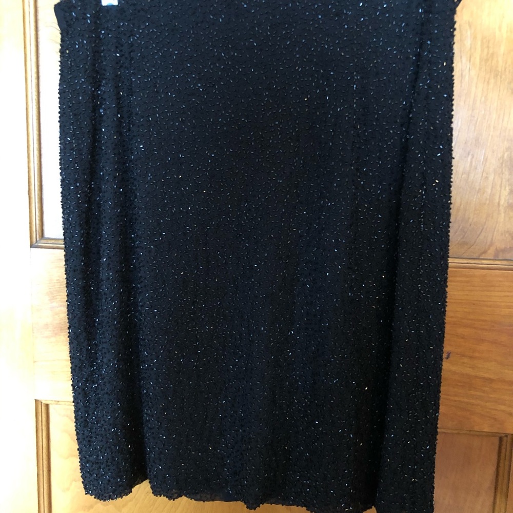 Vintage Bieff Basix Black Sequin Silk Skirt